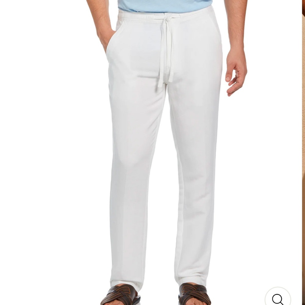Cubavera Men’s Linen Blend Core Drawstring Pants White Off Size XLarge 40-42